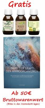 Gratis ab 50€ Bruttowarenwert | 1 Buch Dank der Kraft der Mikroorganismen | 3 mal Multikraftprodukte je 100ml